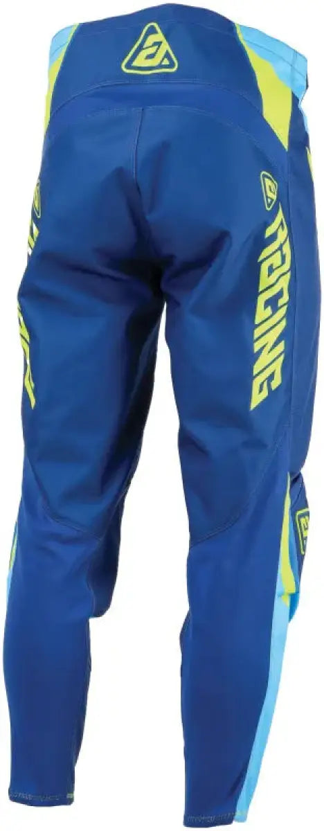 Blue and yellow Syncron Envenom Pants for young riders in blue Hyper Acid size 22