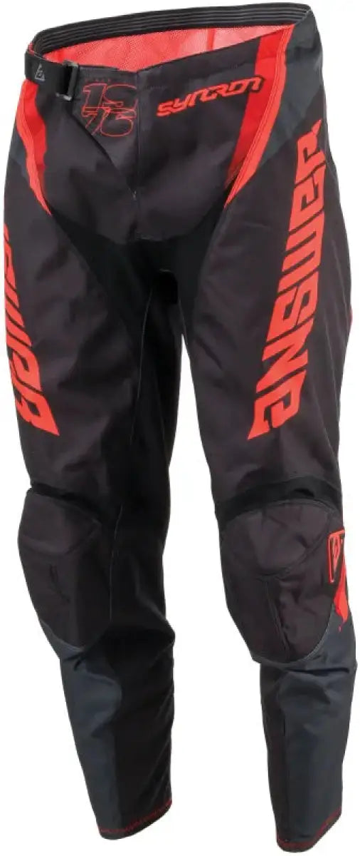 Black and red Syncron Envenom Pants for motocross riding in size 40