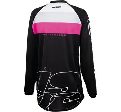 Answer Ar1 Liner Blk Ysm long-sleeved jersey in black white and pink for cycling