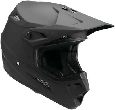 Black motocross helmet Answer AR1 Solid Helmet Matte Black Youth Medium showing ar1 solid helmet style