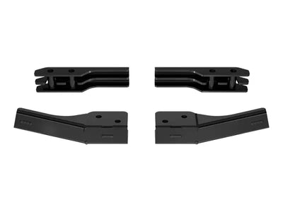 Black plastic mounting brackets for anti intrusion bar fitting larger tires after lift