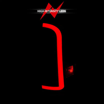 Sleek red LED turn signal on ANZO Toyota Tacoma tail lights with light bar
