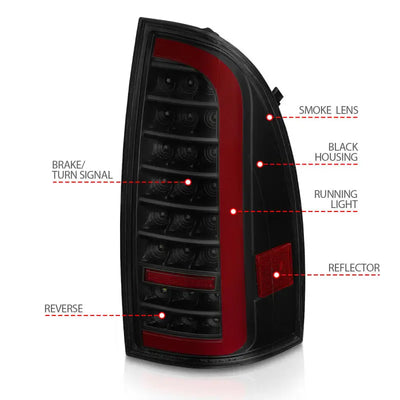 ANZO full LED tail lights for Toyota Tacoma with light bar