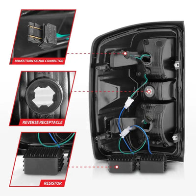 Anzo smoke LED tail lights for Chevy Silverado 2500HD/3500HD with black housing
