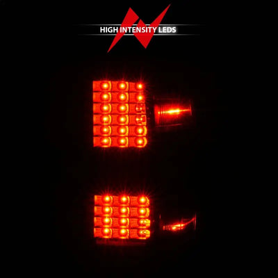 ANZO 15-19 Chevy Silverado 2500HD/3500HD (Factory Halogen Only) LED Tail Lights Black w/Clear Lens - Truck & Automotive