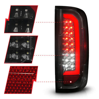 Black LED tail light assembly for GMC Canyon, enhance your tail lights with led tail tech