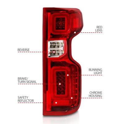 2019 Chevy Silverado Work Truck LED Tail Lights Chrome