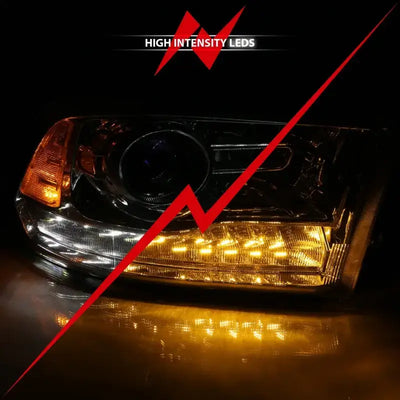 ANZO 2009-2018 Dodge Ram 1500 Projector Plank Style Switchback H.L Halo Chrome Amber (OE Style) - Truck & Automotive