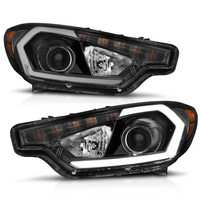 Kia Forte projector headlights with light bar black housing
