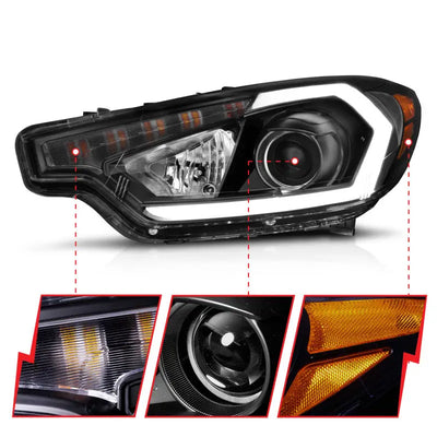 Kia Forte projector headlights with light bar and smoked lens accents