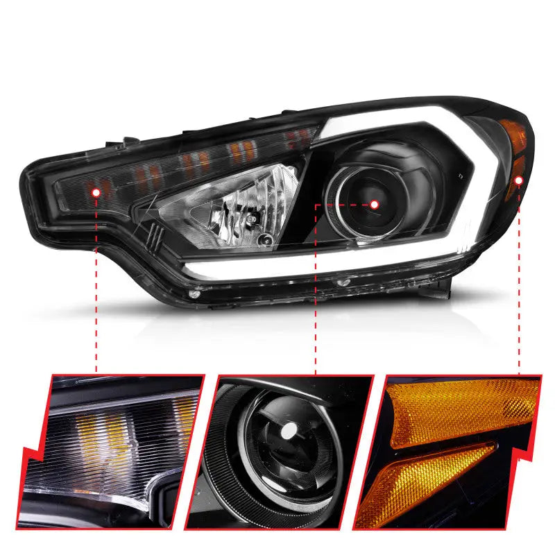 Kia Forte projector headlights with light bar and smoked lens accents
