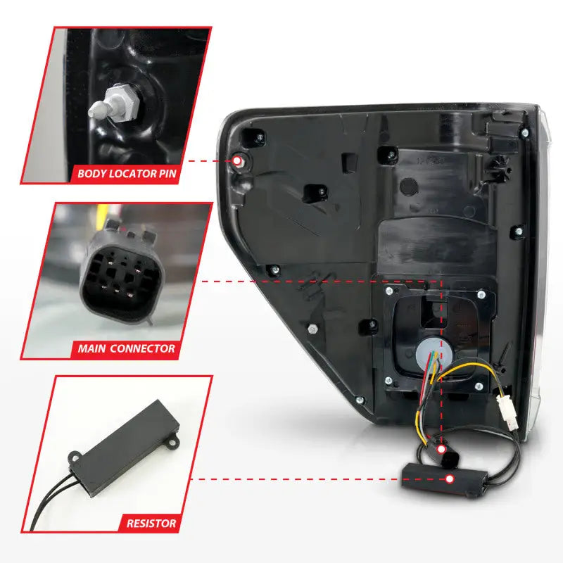 ANZO 21-23 Ford F-150 LED Taillights Seq. Signal w/BLIS Cover - Black Smoke - Truck & Automotive