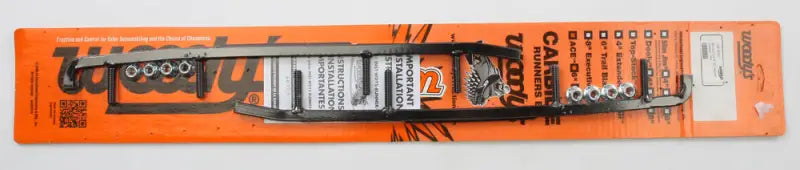Orange blister packaging with metal runners and hardware for AS6-8250 Ace Runners