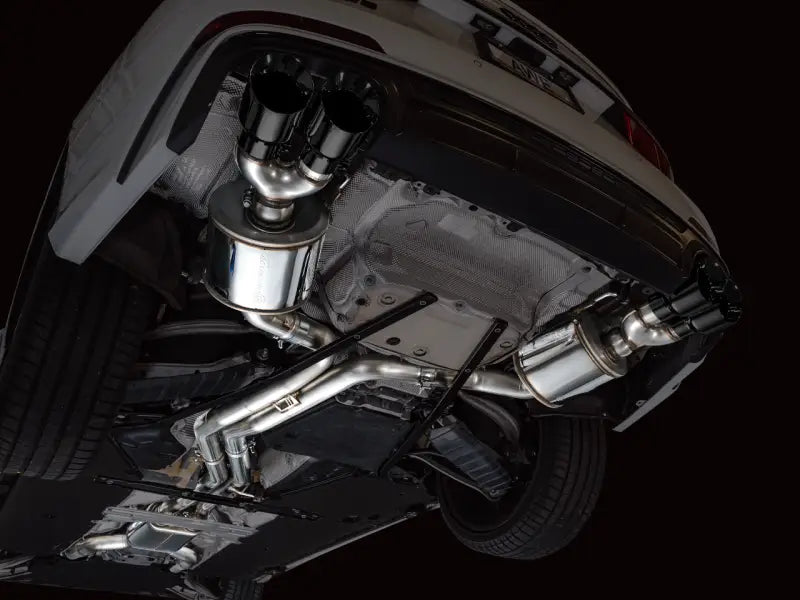 Car exhaust system featuring awe tuning touring edition exhaust with diamond black tips