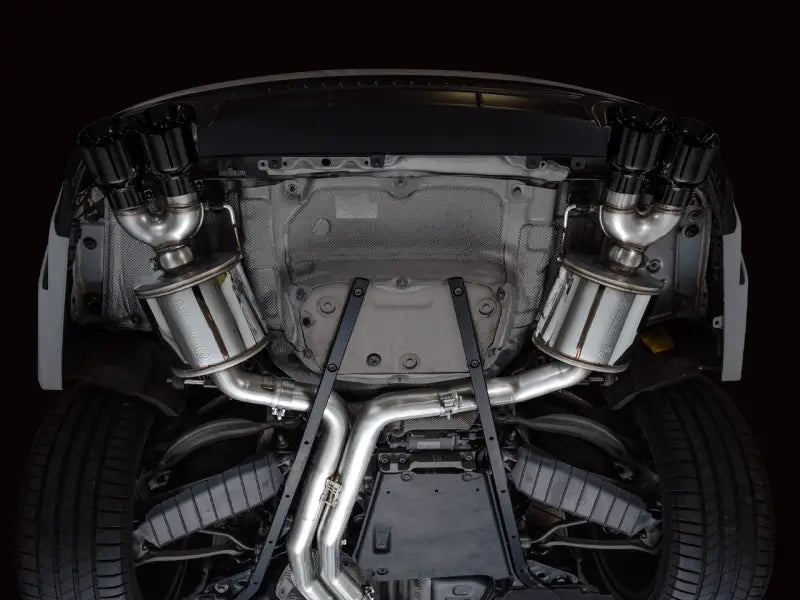 AWE Tuning Touring Edition Exhaust with quad tips on a 19-23 Audi C8 S6/S7 V6 AWD