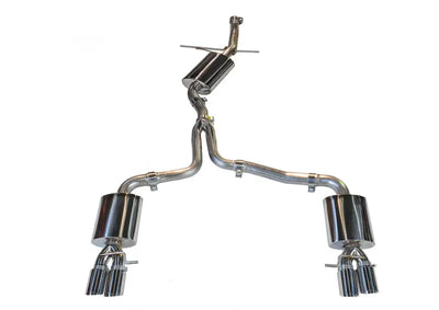AWE Tuning Audi B8 A5 2.0T Touring Edition Exhaust - Quad Outlet Polished Silver Tips - Truck & Automotive