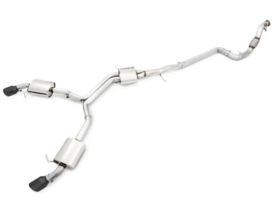AWE Tuning Audi B9 A4 Touring Edition Exhaust Dual Outlet - Diamond Black Tips (Includes DP) - Truck & Automotive
