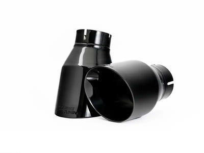 AWE Tuning Audi B9 A4 Touring Edition Exhaust Dual Outlet - Diamond Black Tips (Includes DP) - Truck & Automotive
