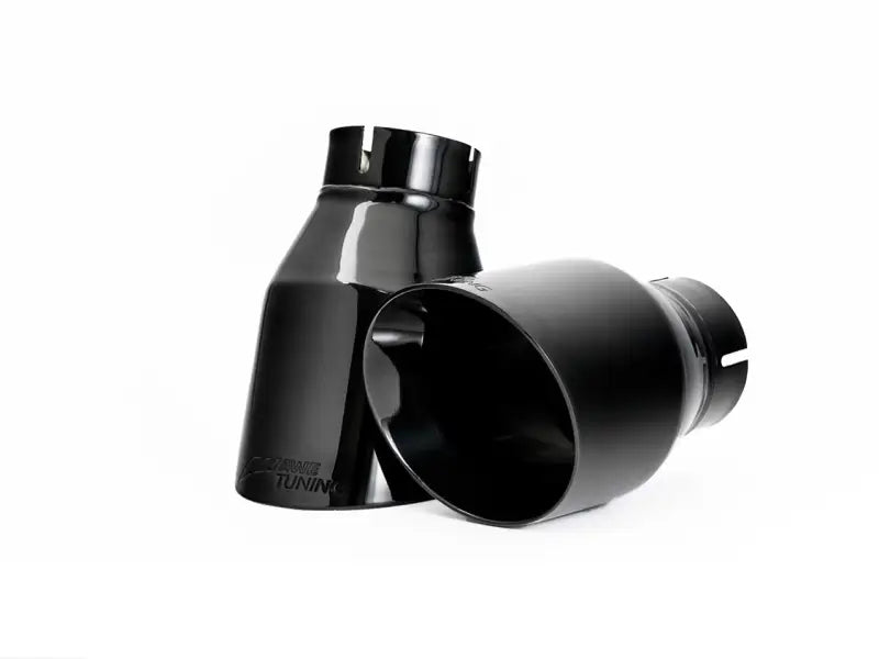 AWE Tuning Audi B9 A4 Touring Edition Exhaust Dual Outlet - Diamond Black Tips (Includes DP) - Truck & Automotive