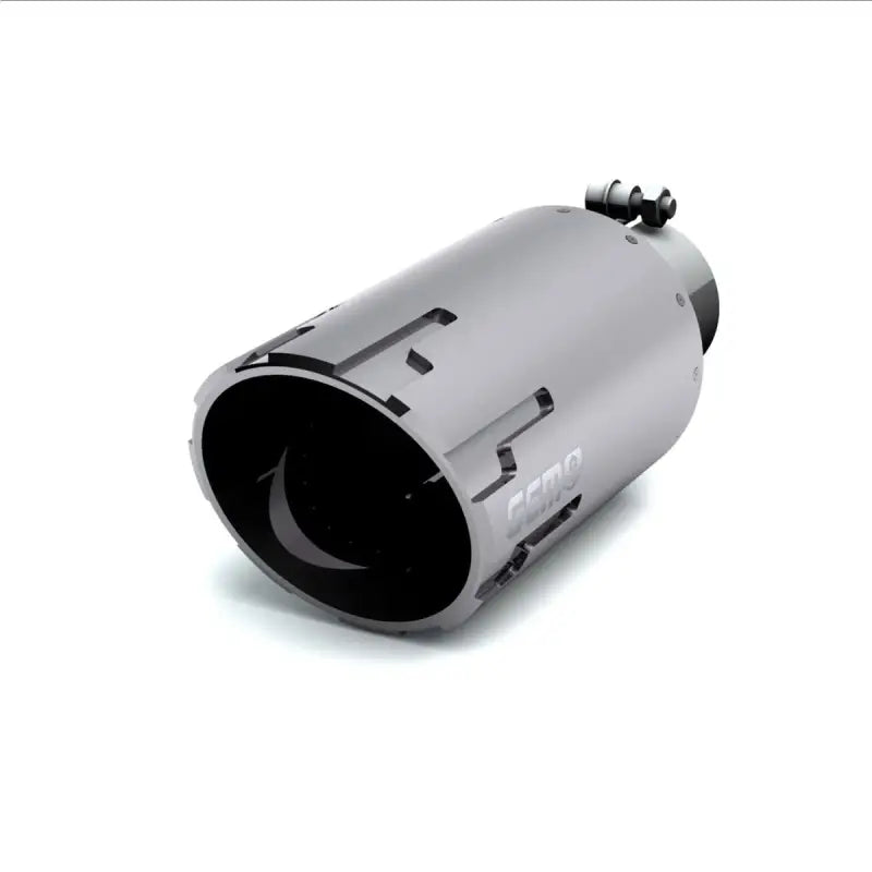 Silver B02275 Maxway hammer cut exhaust tip with black accents and perforated pattern