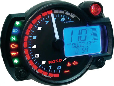 Motorcycle digital speedometer and analog tachometer on BA015B15 GP Style multi function panel