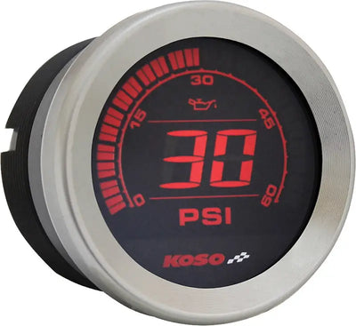 BA050905 Hd 02 Series Gauge Kit Silver Bezel Oil Temp - Digital Harley Cluster