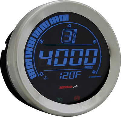 BA050905 Hd 02 Series Gauge Kit Silver Bezel Oil Temp - Digital Harley Cluster