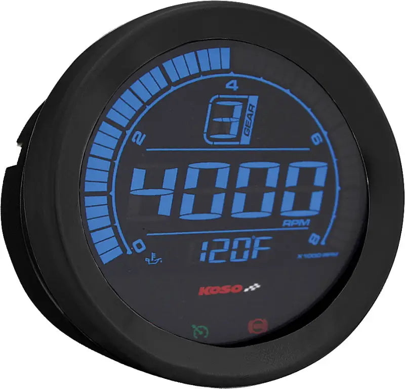 BA050907 Hd 02 Series Gauge Kit Black Bezel Oil Temp - Digital Harley Cluster