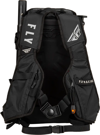 Black hydration backpack with adjustable shoulder straps, perfect for outdoor adventures