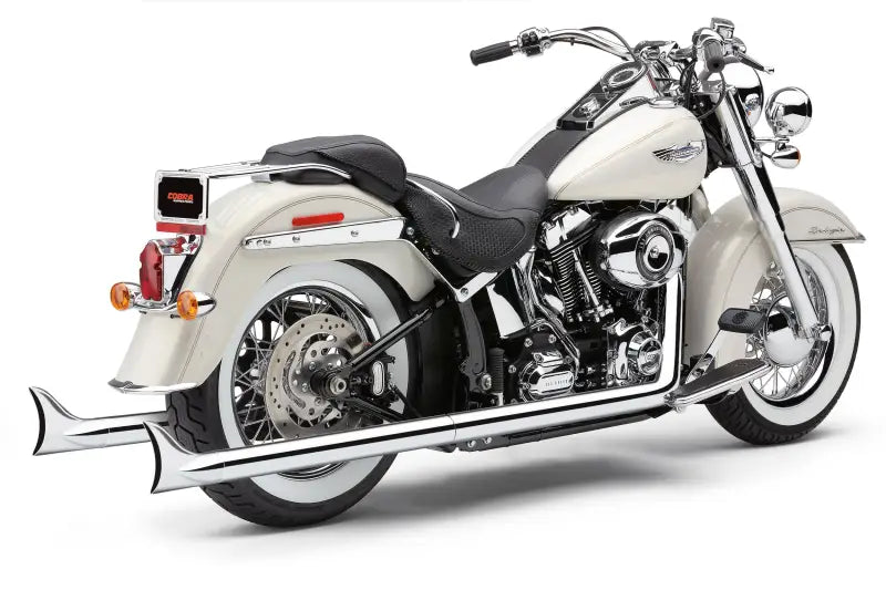 Bad Hombre True Dual Fishtails Chrome Softail 07 11 - COBRA