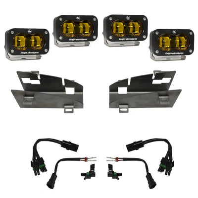 Baja Designs 19-22 Dodge RAM 1500 Rebel / 21-22 TRX S2 SAE Dual Fog Pocket Light Kit - Amber - Truck & Automotive