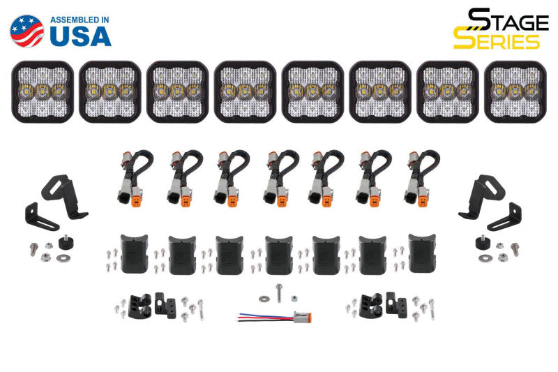 Diode Dynamics SS5 Pro Universal CrossLink 8-Pod Lightbar - White Combo - DD7248