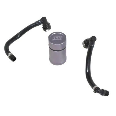 Automotive oil separator kit with hoses for Ford Mustang GT 2011-2017 passenger side