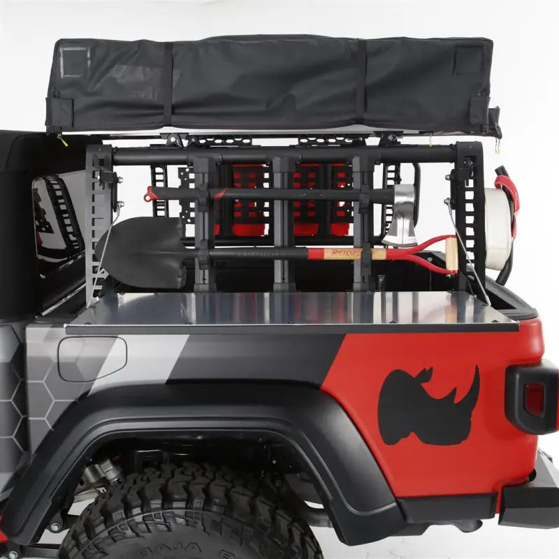 Bed Cargo Rack Side Rail Panel Mounts To Overland Xtreme Racks; Fold Down; 200 Pound Capacity; Black; Steel - Truck &