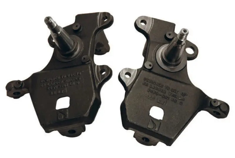 Black metal steering knuckles from Belltech drop spindle set for F-150 97-03 2WD