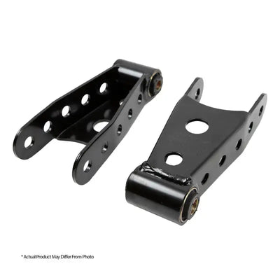 Belltech Shackle Kit 2.5 inch Leaf Spring Lowering, Powdercoated Heavy Gauge P&O Steel, OEM Quality Vulcanized Rubber Bushings.