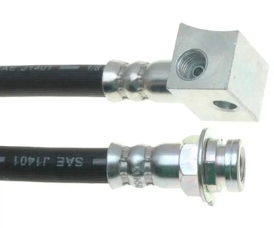 Two black brake hoses with metal fittings for BH38353 Raybestos Brake Hose replacement