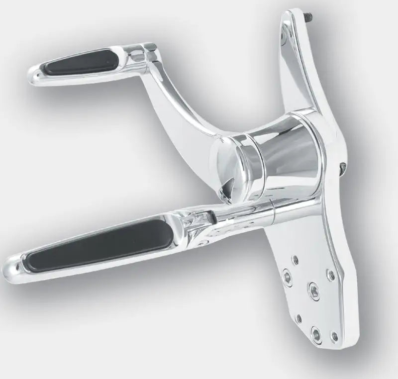 Chrome-plated adjustable footpegs with black rubber inserts for BHK-040-B Hawg Halters brake line kit