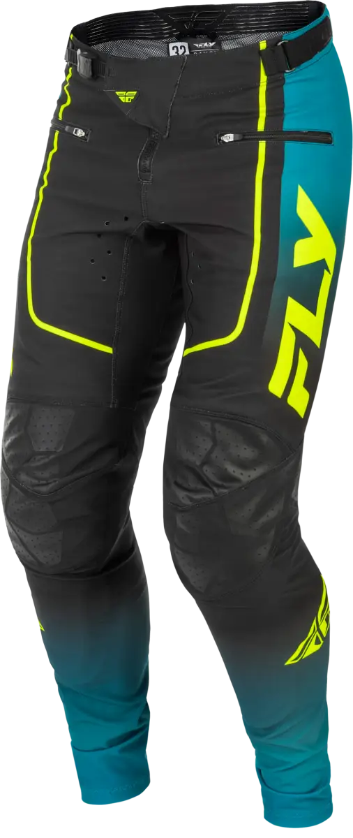 Youth Rayce Bicycle Pants Teal/Black/Lime Sz 20 - FLY RACING