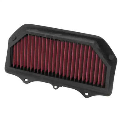 Red pleated air filter for Suzuki GSX-R600 ensures optimal engine performance