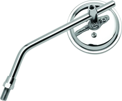Chrome bike mirror showing BikeMaster 3in adjustable round mirror on a motorcycle