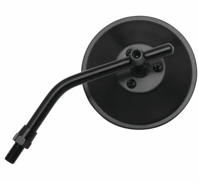 Black round mirror for motorcycle, Bikemaster 4in Adjustable Round Mirror 10mm