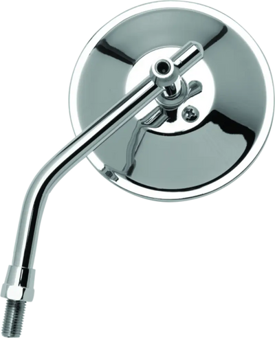 Chrome Motorcycle Mirror showcasing BikeMaster 4in Adjustable Round Mirror 10mm