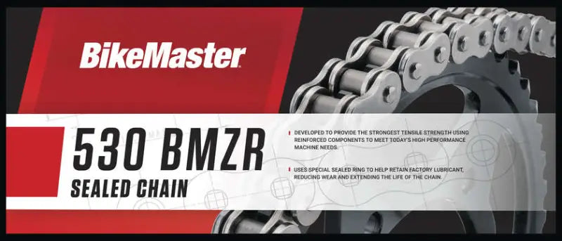 BikeMaster 530x150 BMZR sealed chain in gold for durable performance