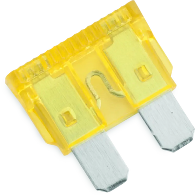 Yellow automotive blade fuse from BikeMaster 5Piece 3A replacement mini blade fuse