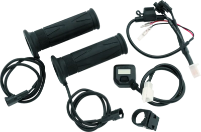 BikeMaster 7/8in heated grips with LCD switch for cozy riding on 8in heated grips