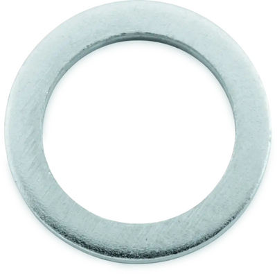 Silver metal washer from BikeMaster Aluminum Crush Washer 14mm pack
