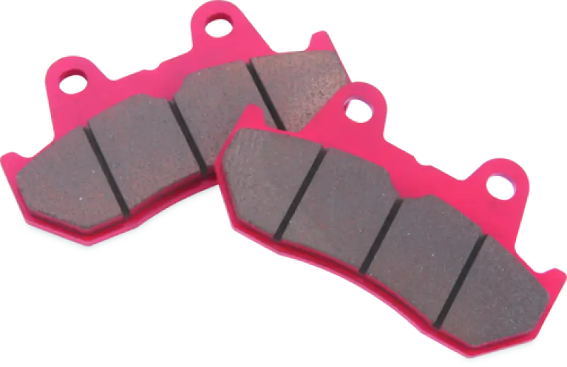 Pink sintered brake pads for Aprilia bikes from BikeMaster for reliable stopping power