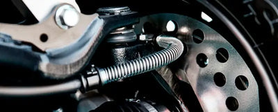 Motorcycle brake assembly with BikeMaster Can-Am Sintered Brake Pads for stopping power