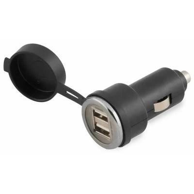 BikeMaster Dual USB Power Adapter with protective cap for easy usb power charging